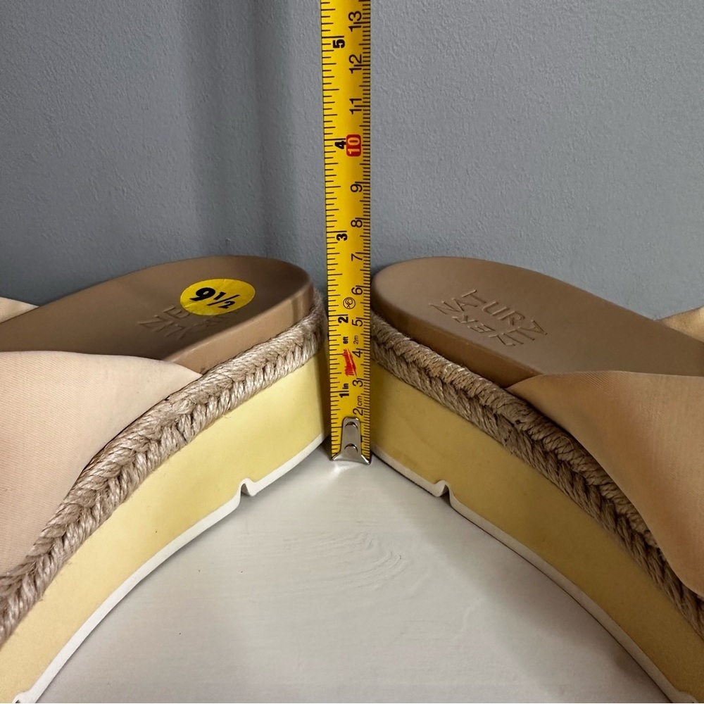 Naturalizer Dayana Cream Platform Slip On Mule Sandals Size 9.5 Jute Edge EUC - Picture 10 of 12